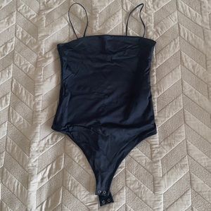 NWOT Abercrombie & Fitch Black Satin Bodysuit